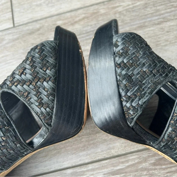 Elliot Lucca Bernadette Woven Leather T-Strap  Heels Size 9 - Picture 7 of 16